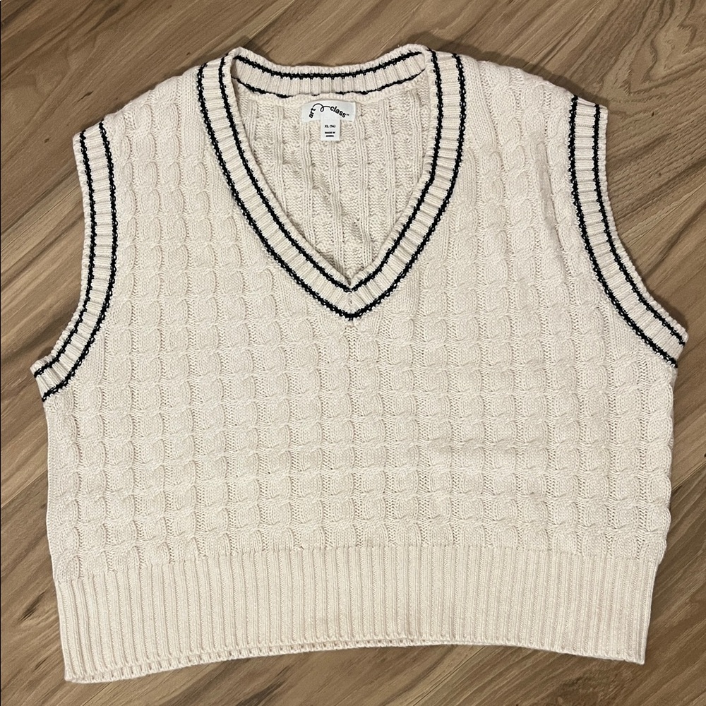 Art Class Cream V-Neck Sweater Vest